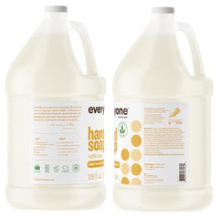 Pourable gallon demonstrates convenient refill option for kitchen and bathroom.