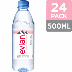 evian bottle label closeup showing clean design and purity