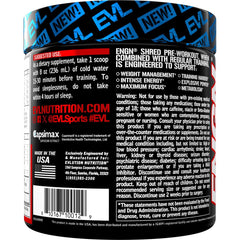 Close-up of EVL bottle label showing a clean ingredient blend.