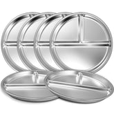 EWFEN stainless steel toddler plate set of six for durable everyday meals.