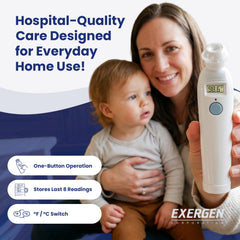 Exergen TAT-2000C silent mode enables nighttime fever checks without disturbance.