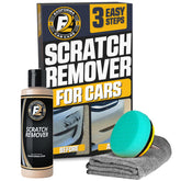 ExoForma car scratch remover kit shows 2x2 ft area application for at-home use.
