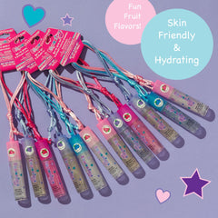 EXPRESSIONS fruit-flavored gloss bottle closeup, inviting scents and glossy finish.