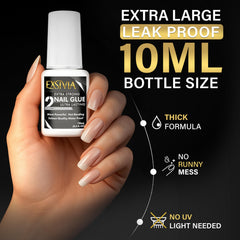 EXSIVIA brush-on applicator delivers smooth coverage for press-on nails