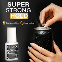 EXSIVIA drying clear on nails for a natural look and durable hold