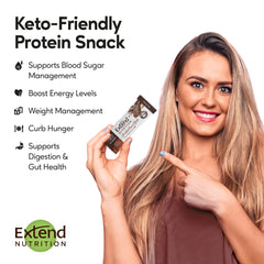 Extend Bar nutrition facts emphasize zero sugar and protein.