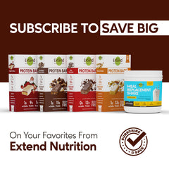 Extend Bar Variety Pack front—12-bar mix for balanced snacks.