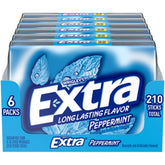Extra Peppermint gum 35-stick pack for on-the-go fresh breath and convenient travel.