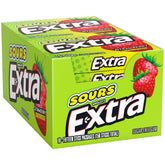 Extra Sour Strawberry 15-stick pack front view for on-the-go freshness.