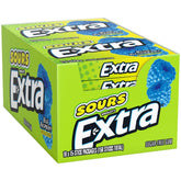 Extra Sours Blue Raspberry pack offers sugar-free sour flavor for on-the-go snacking.