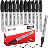 EXTRIC permanent markers black 12-count pack for versatile labeling.