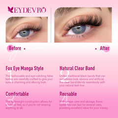 EYDEVRO clear band lashes blend seamlessly for natural-looking enhancement.