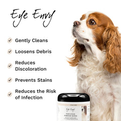 Eye Envy textured waffle wipe surface for gentle debris removal around eyes.