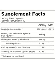 Neuroptene capsules close-up showing convenient daily intake for eye support.