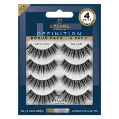 Eylure Dramatic Definition No. 126 lashes, four-pair pack for bold, defined eyes.