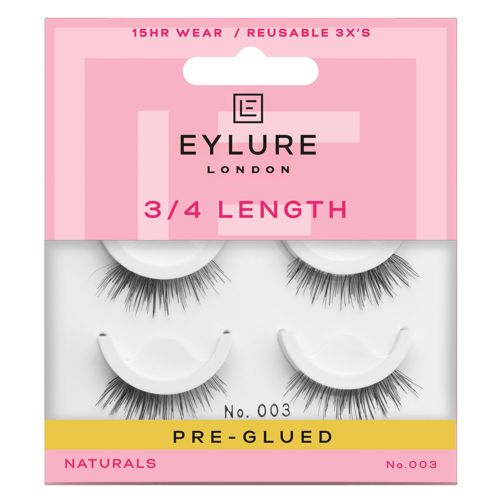 Eylure No.003 pre-glued accents lashes for easy wear.