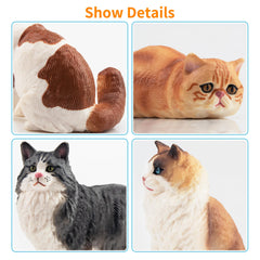 EYSCOTA Norwegian Forest cat figurines with detailed fur texture for tactile play