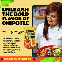 EZ Bombs Tinga Bomb measure spoon reveals convenient portioning for quick weeknight dinners.