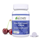 EZ Melts Multivitamin + Iron dissolving tablet ready for quick daily intake.