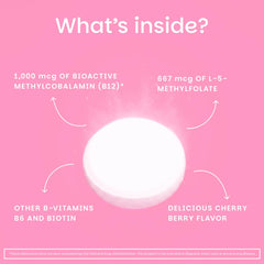EZ Melts bottle label emphasizing Biotin and Folate for overall wellness