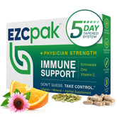 EZC Pak bottle with 5-day taper for immune support during cold season.