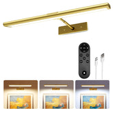 EZVALO 16in gold wall light highlighting artwork with true color rendering