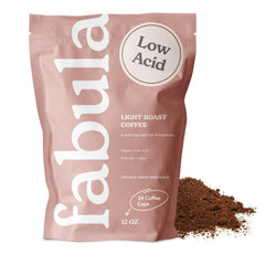 Fabula Coffee Light Roast bag front shows fresh, organic single-origin flavor ready to brew.