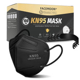 FACEMOON KN95 black 100-pack box for bulk coverage and easy replacement.