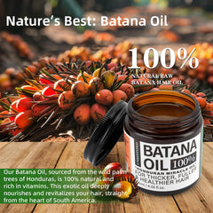 Close-up of Fadelo Batana Oil packaging highlighting unrefined formula.