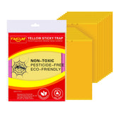 Faicuk yellow sticky trap front view capturing flying pests for plant protection.