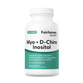 Fairhaven Health Myo-Inositol and D-Chiro Inositol bottle with 40:1 ratio for balanced hormones.