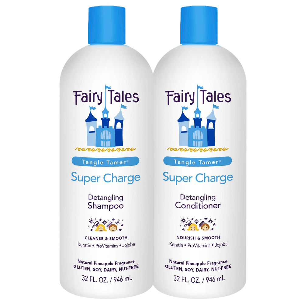 Fairy Tales Tangle Tamer shampoo bottle with moisturizing formula for smooth detangling.