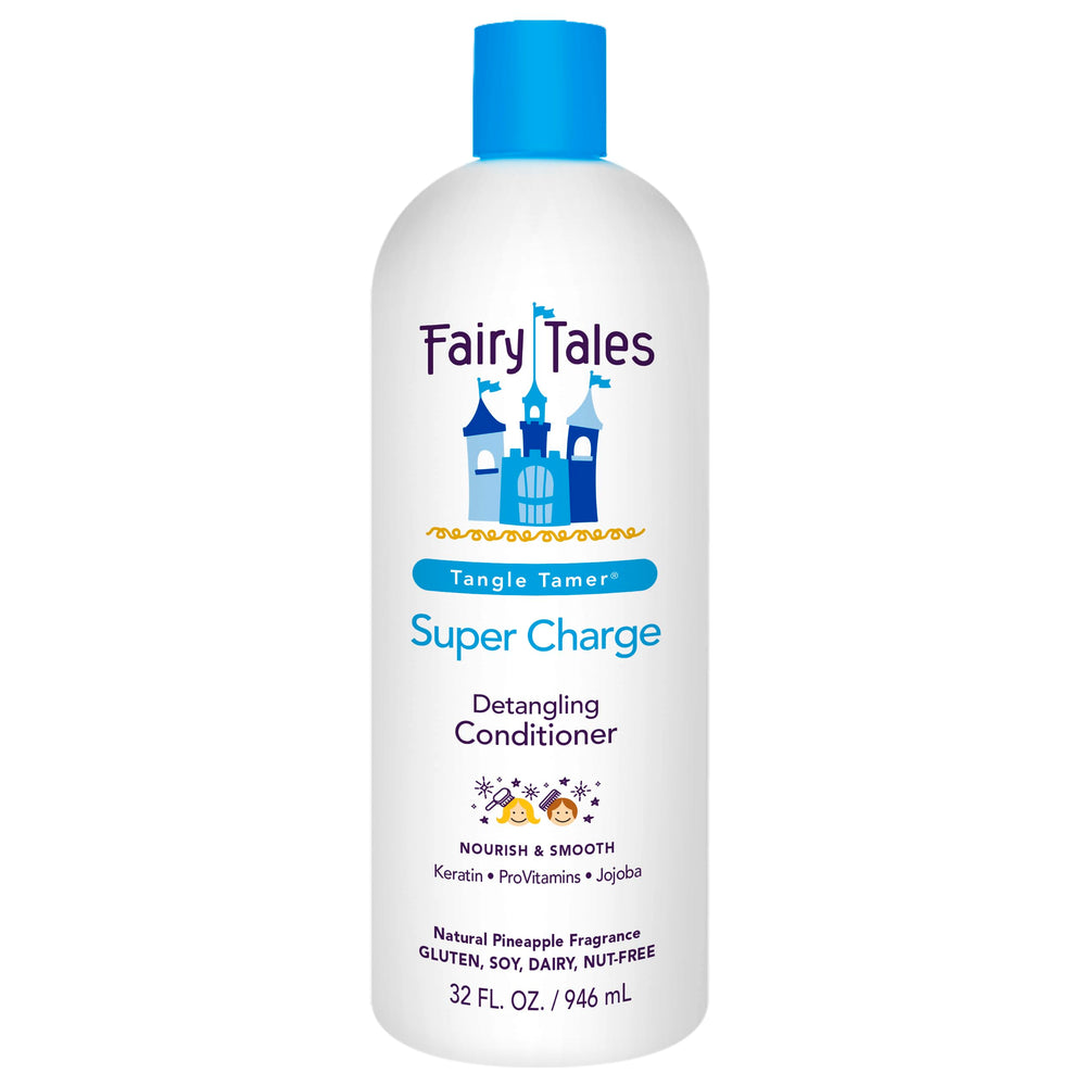 Fairy Tales Tangle Tamer Super Charge bottle helps detangle kids' hair