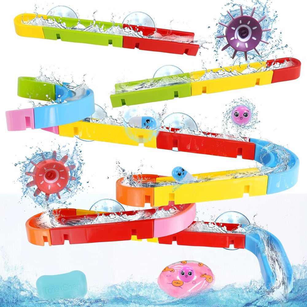 Fajiabao city car bath toy track assembly on a smooth surface for creativity.