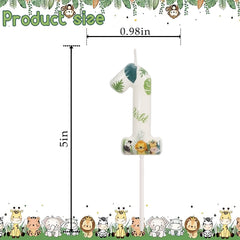 FAMGift candle with leaves and animal base for safari party decor