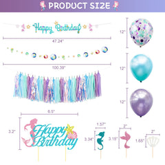 Family Pro bubble garland adds dimensional sparkle to mermaid-themed celebrations.