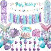 Family Pro Mermaid banner sets a festive seaside focal point for birthdays.