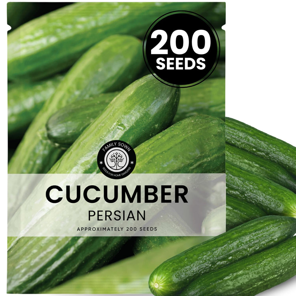 Family Sown Persian cucumber seeds pack offers 200 seeds for reliable germination.