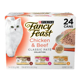Fancy Feast classic chicken-beef pate pack cover, premium grain-free option for adult cats