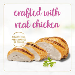Label shows ingredients and vitamins in Fancy Feast Gravy Lovers Chicken Feast Pate