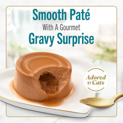 Fancy Feast Savory Centers tuna gravy center highlighting moisture for meals.