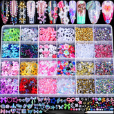 Fandamei 24-grid nail charms for versatile DIY nail art designs.
