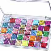 FANDAMEI 40-color face glitter palette for versatile looks on skin