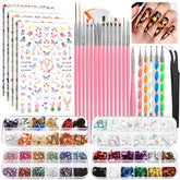 FANDAMEI nail art brushes set packaging displaying complete kit for versatile designs