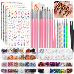 FANDAMEI nail art brushes set packaging displaying complete kit for versatile designs