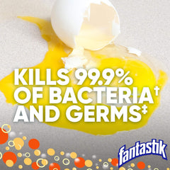 Fantastik Advanced Kitchen Cleaner label close-up highlighting grease-fighting power.