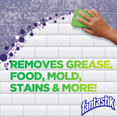 Fantastik label closeup highlighting multi-surface cleaning