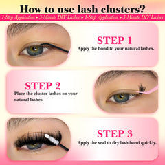 FANXITON Cat-Eye Lash Clusters 14mm elongate outer corners for a sweep