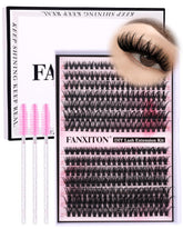 FANXITON DIY lash cluster kit 280 pcs for dramatic volume and natural feel.