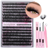 FANXITON lash clusters kit 280 pcs for bold, DIY lash looks.